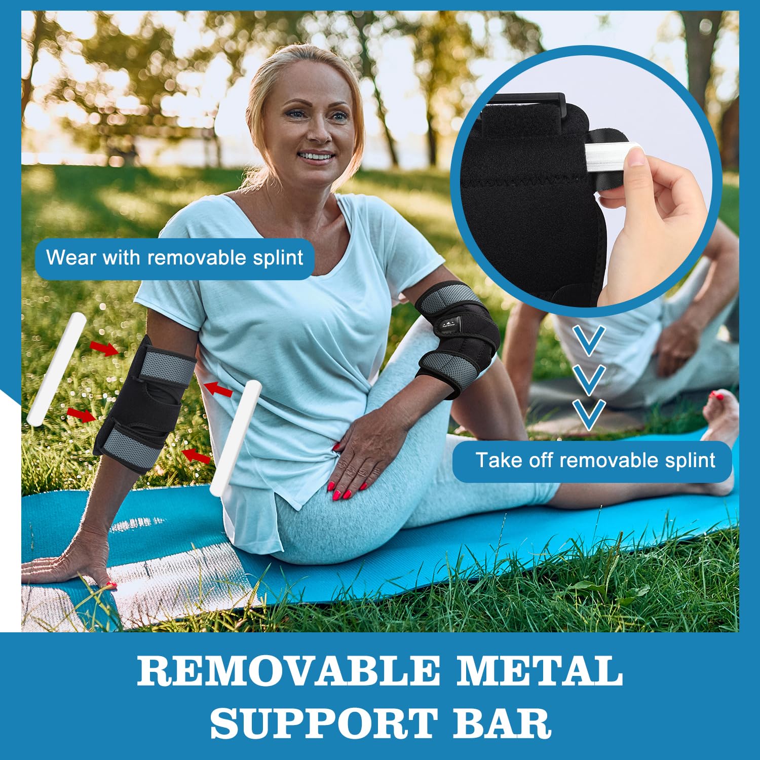 Detalle de supregear EB00000020 Elbow Support, Adjustable Neoprene Splint for Day and Night