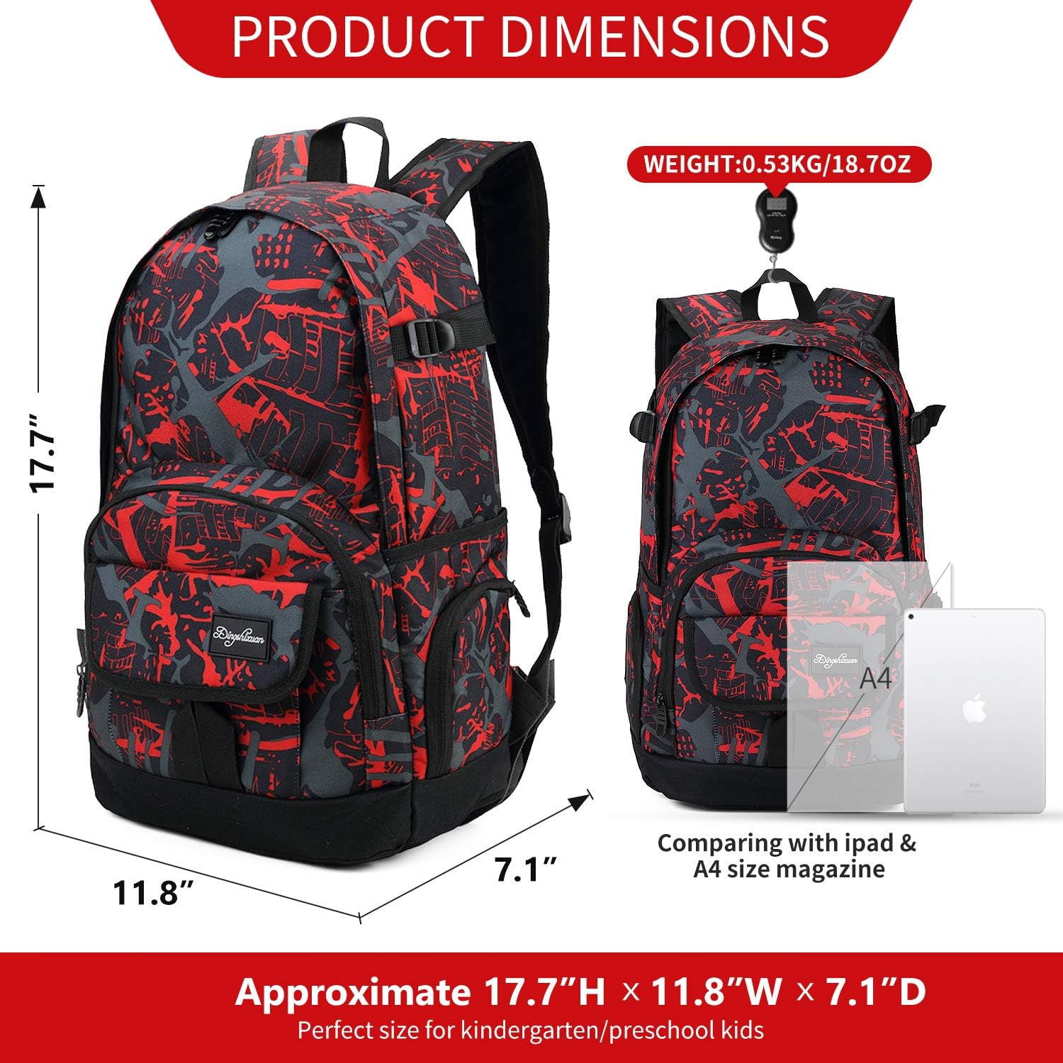 Thumbnail 1 de Rickyh Style School Backpack Travel Bag for Men & Women — Lightweight 25L Daypack with Laptop Sleeve