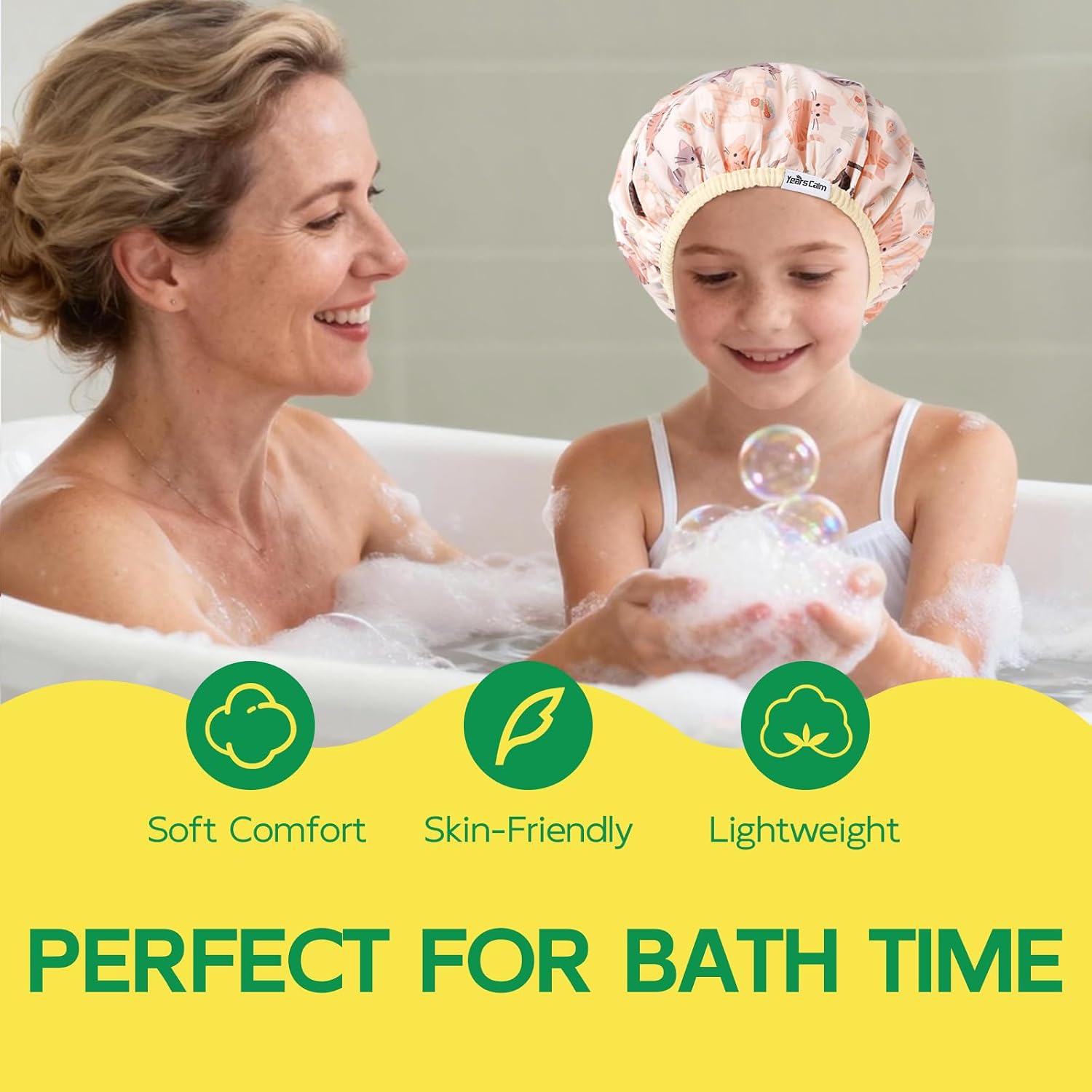 Thumbnail 5 de Years calm YC-XM-EY-004 Kids’ Shower Cap, Reversible Double-Layer Design
