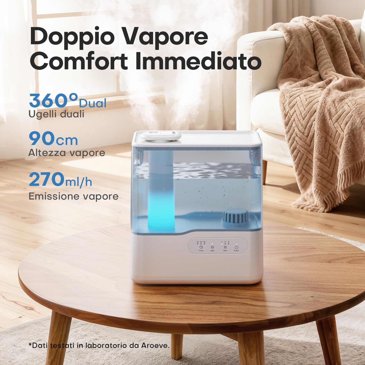Thumbnail 1 de AROEVE Umidificatore ambiente 5L ultrasuoni con diffusore aromi 🌫