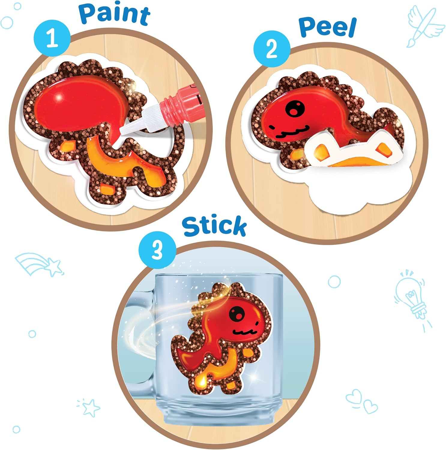 Thumbnail 2 de Imagimake DIY Jelly Stickers - Dino | 25+ Sticker Templates for Mess‑Free Glass Painting