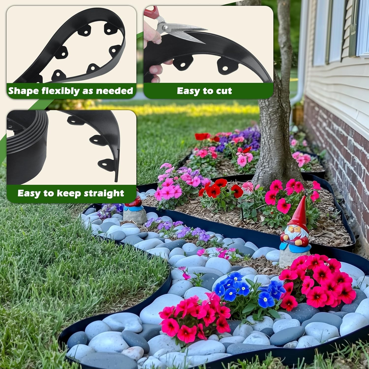 Detalle 2 de Gardzen GGE-E5 Landscape Edging, 60-Foot x 3-Inch Border with 60 Spikes
