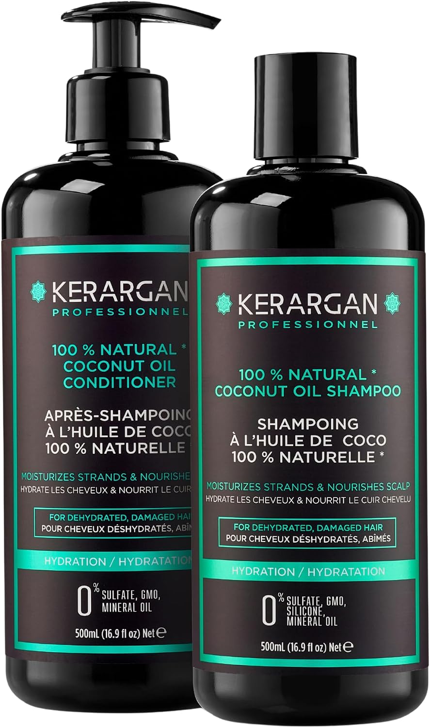 KERARGAN Duo szampon i odżywka z olejem kokosowym, 2x500 ml