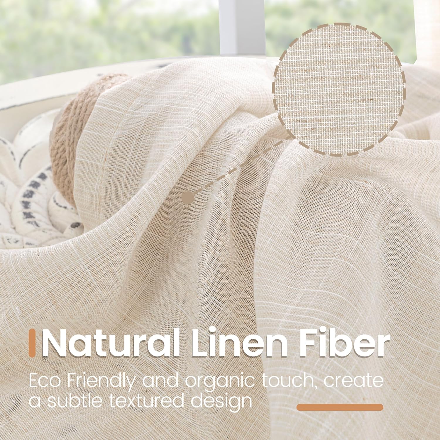 Thumbnail 2 de BGment Sheer Linen Curtains, 84-Inch