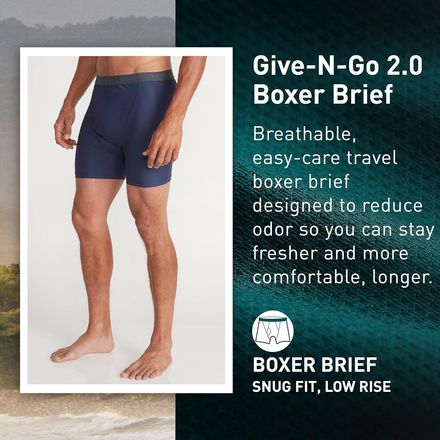 Detalle 2 de ExOfficio Men's Give-N-Go 2.0 Boxer Brief – Cool, Comfortable Underwear