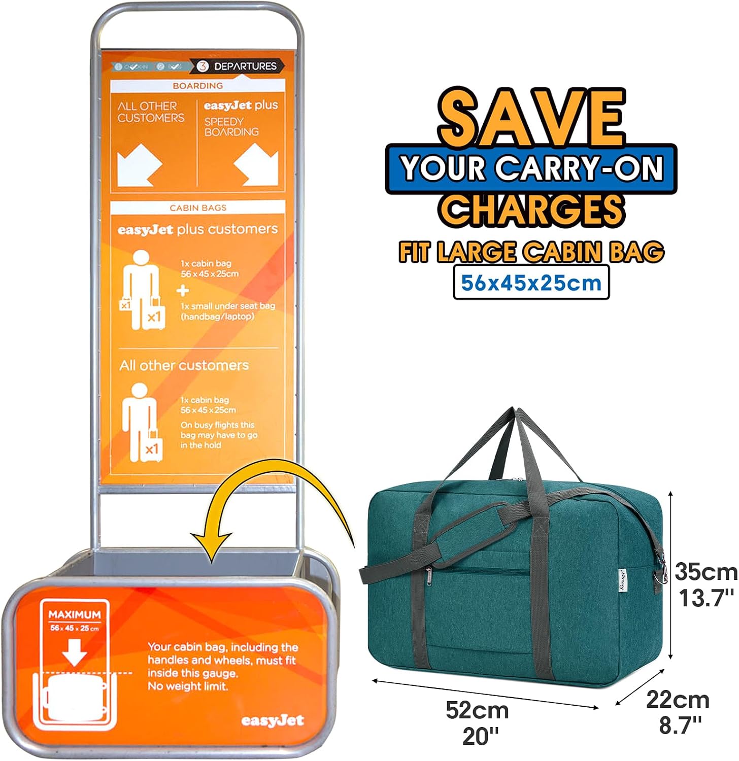 Thumbnail 1 de Narwey Large Cabin Bag 56x45x25, 40L