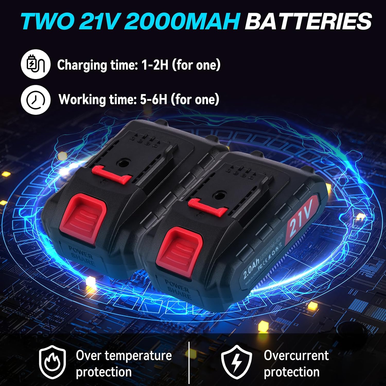 Detalle de Forbici Potatura a Batteria con Lame SK7 (2 Batterie 2000mAh) per Ulivo, Vigneti e Giardino