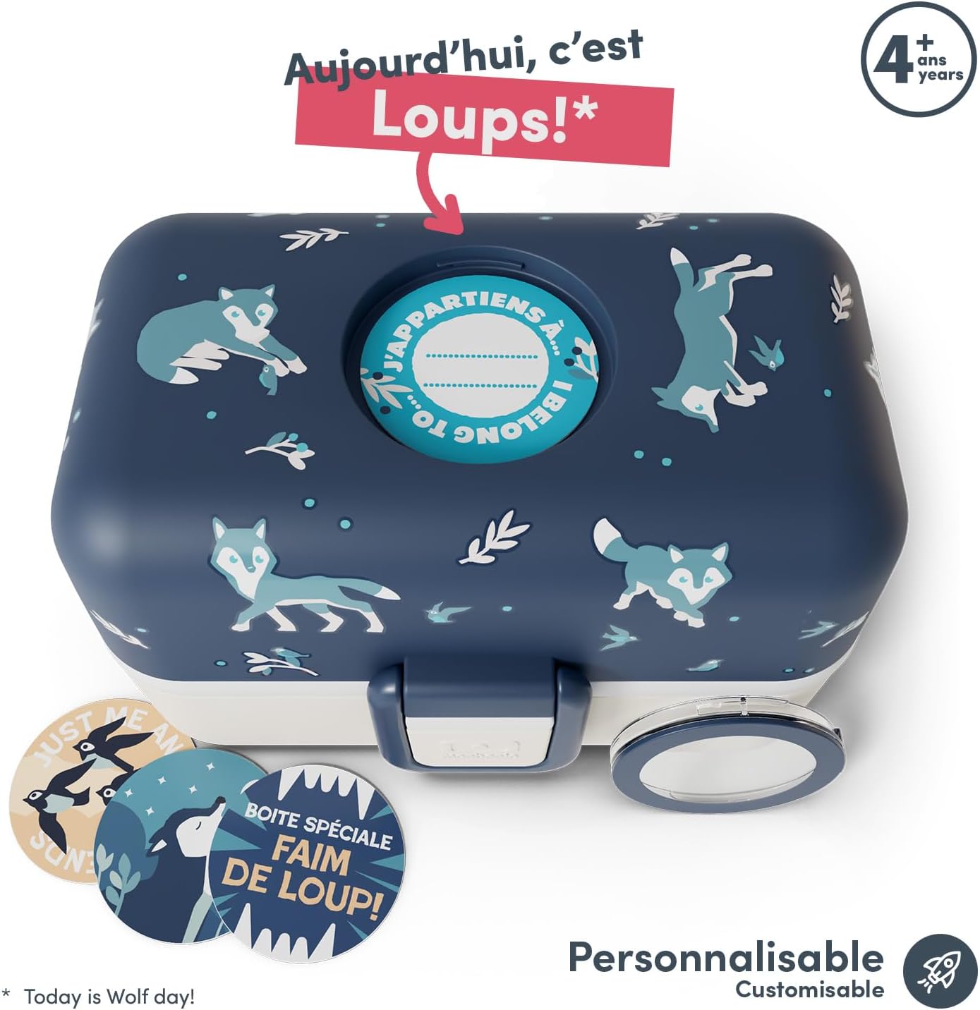 Thumbnail 1 de Monbento Lunch Box Enfant Tresor bleu Wolf – Boîte à goûter 3 compartiments