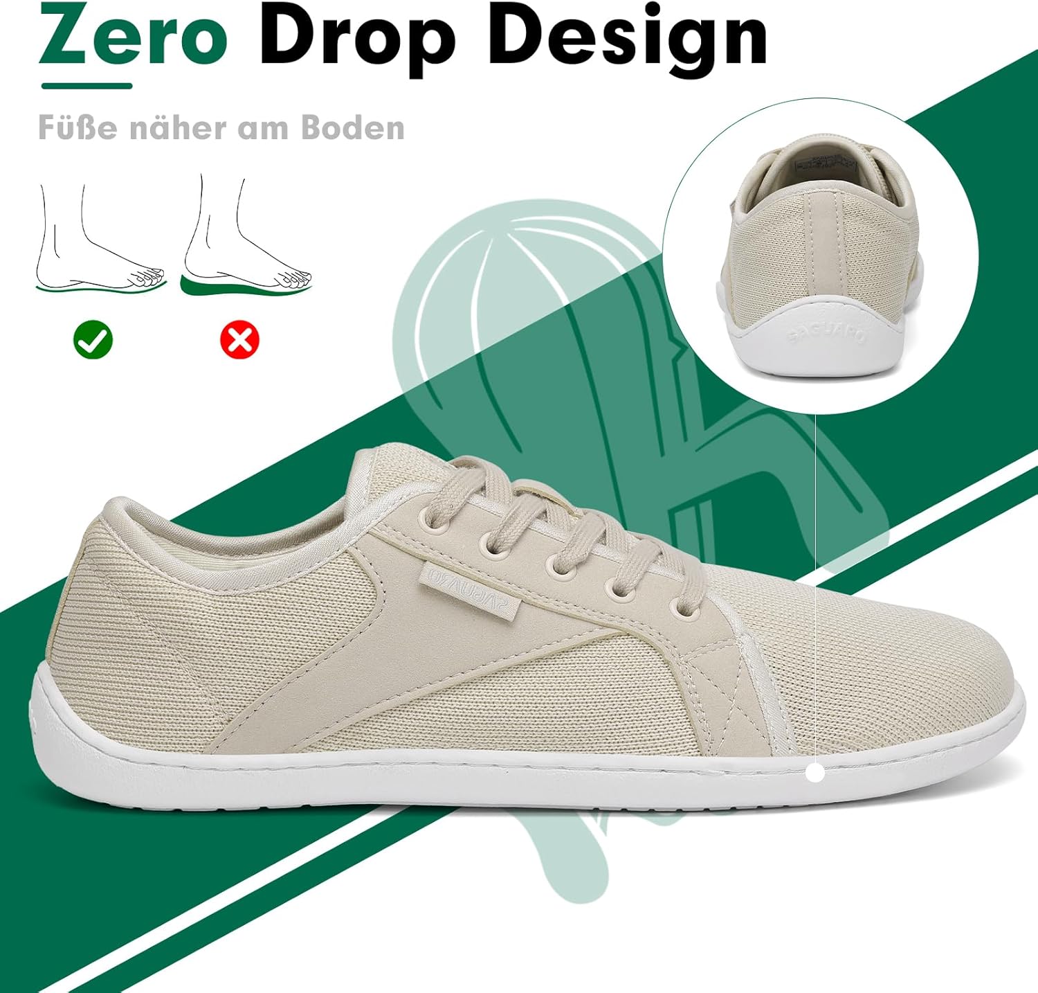 Thumbnail 3 de SAGUARO Unisex Knit Barfußschuhe mit breiter Zehenbox und Zero-Drop – Luck I, Gr. 36–48