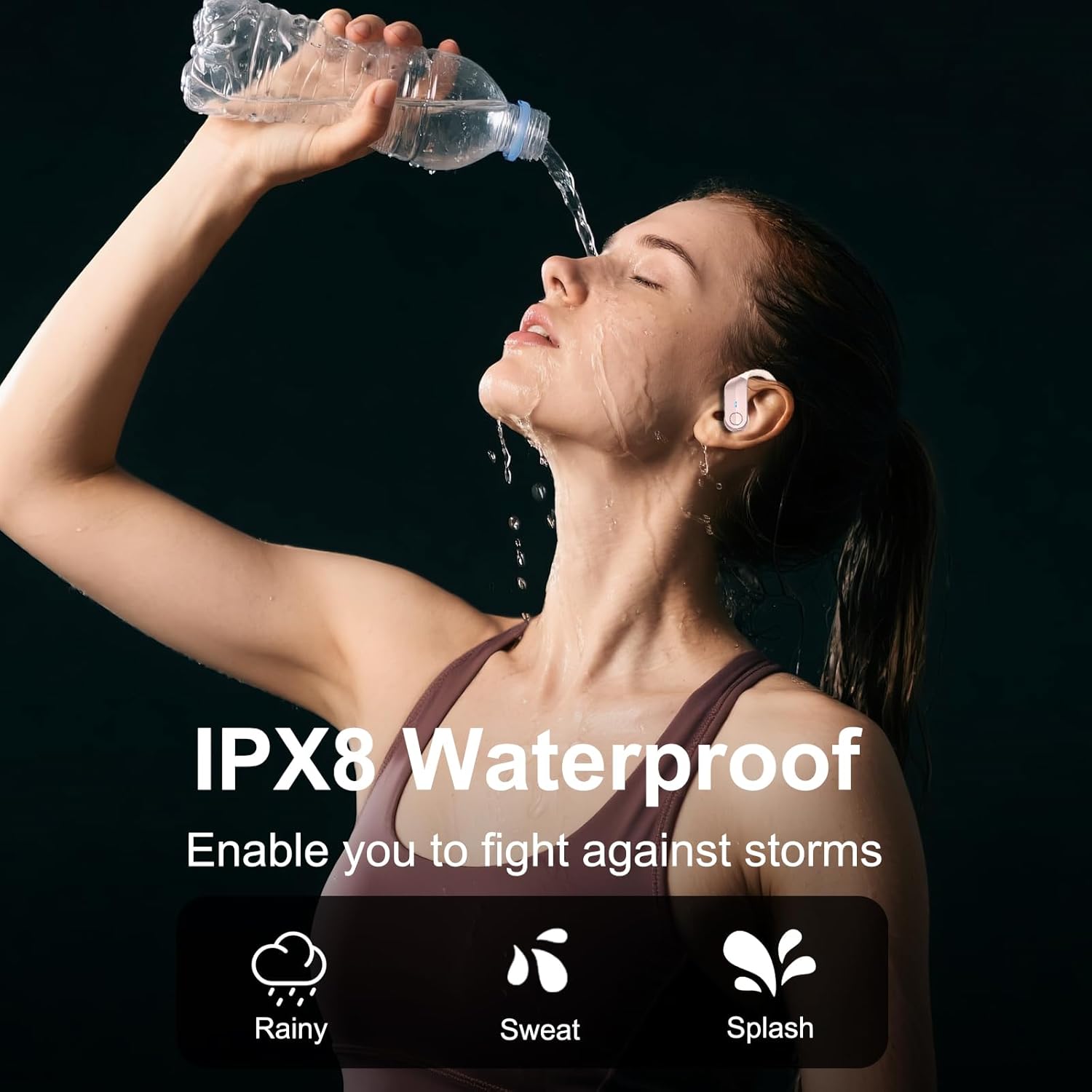 Thumbnail 5 de Ordtop Bluetooth 5.4 Sport-Kopfhörer mit In-Ear-Design, 70H Laufzeit, 4 Noise-Cancelling-Mics (IPX8)