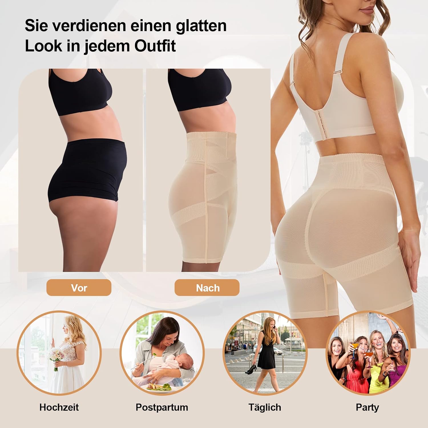 Thumbnail 4 de SIMIYA Bauchweg Unterhose Damen Shapewear – Hohe Taille mit Bauch- und Hüftformung
