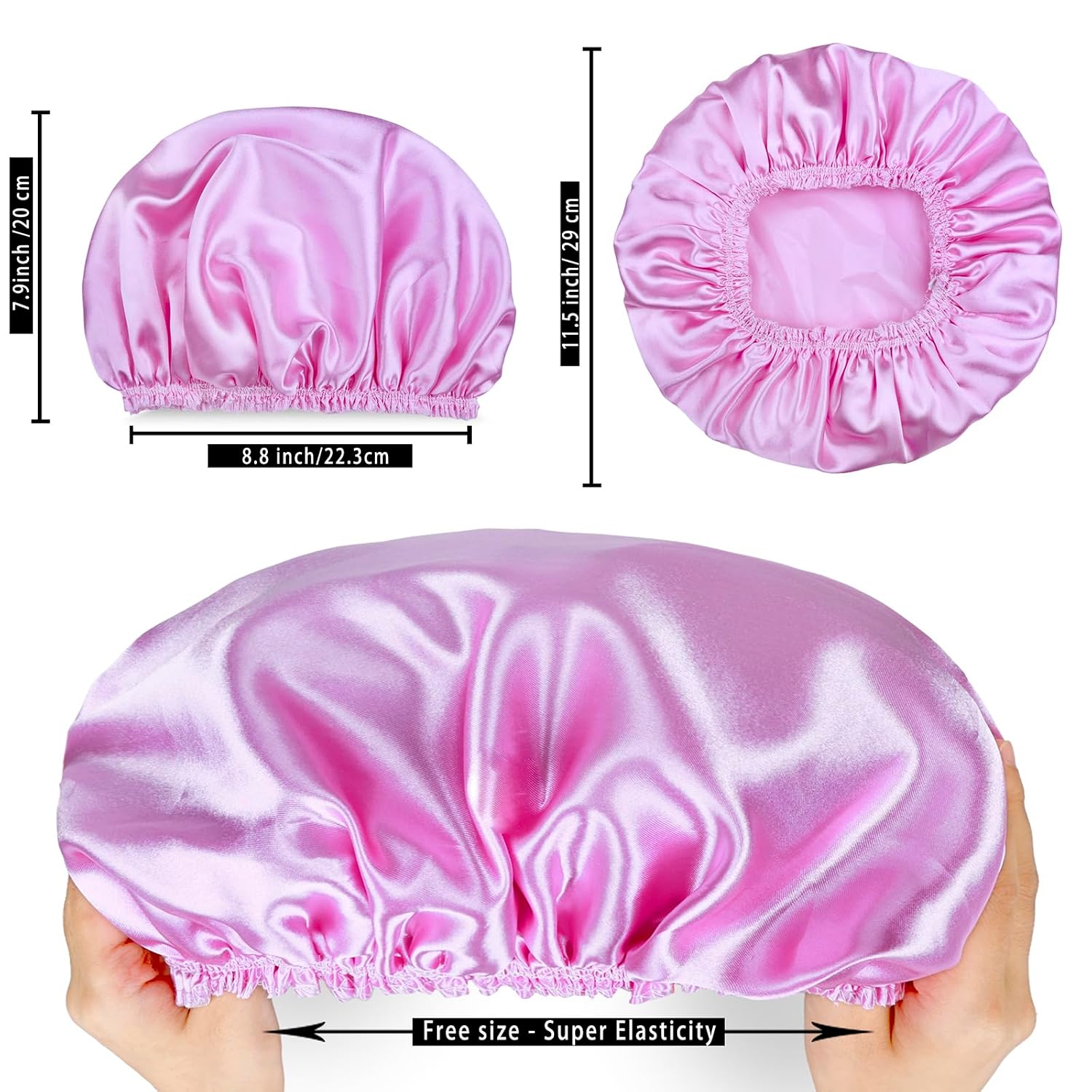 Detalle 2 de Shower Caps for Women 4-Pack reusable bath caps