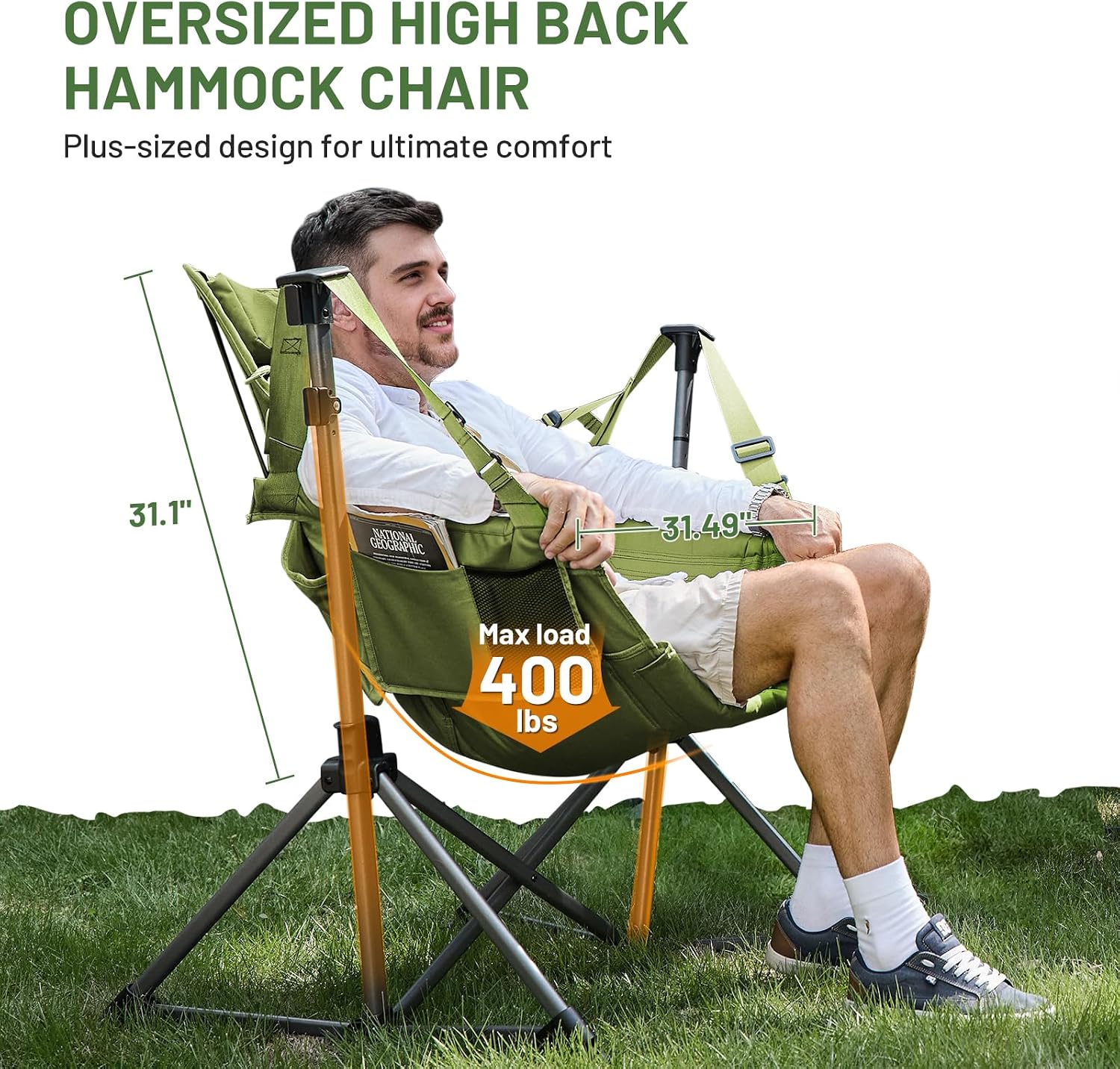 Thumbnail 2 de TIMBER RIDGE Hammock Camping Chair: Oversized, Adjustable Back & Seat for Outdoor Relaxation