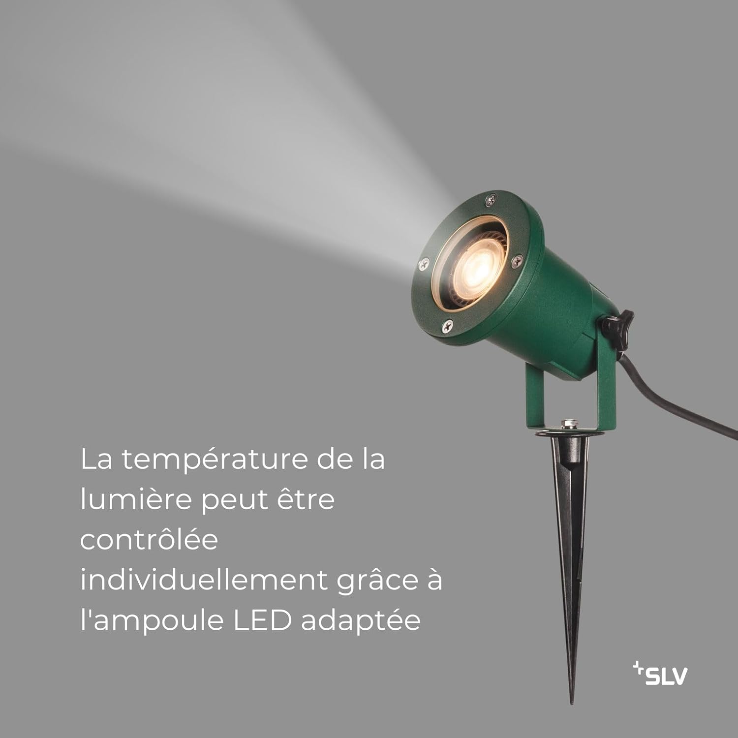 Detalle de SLV Nautilus XL Projecteur LED avec piquet – éclairage extérieur robuste en aluminium, IP65