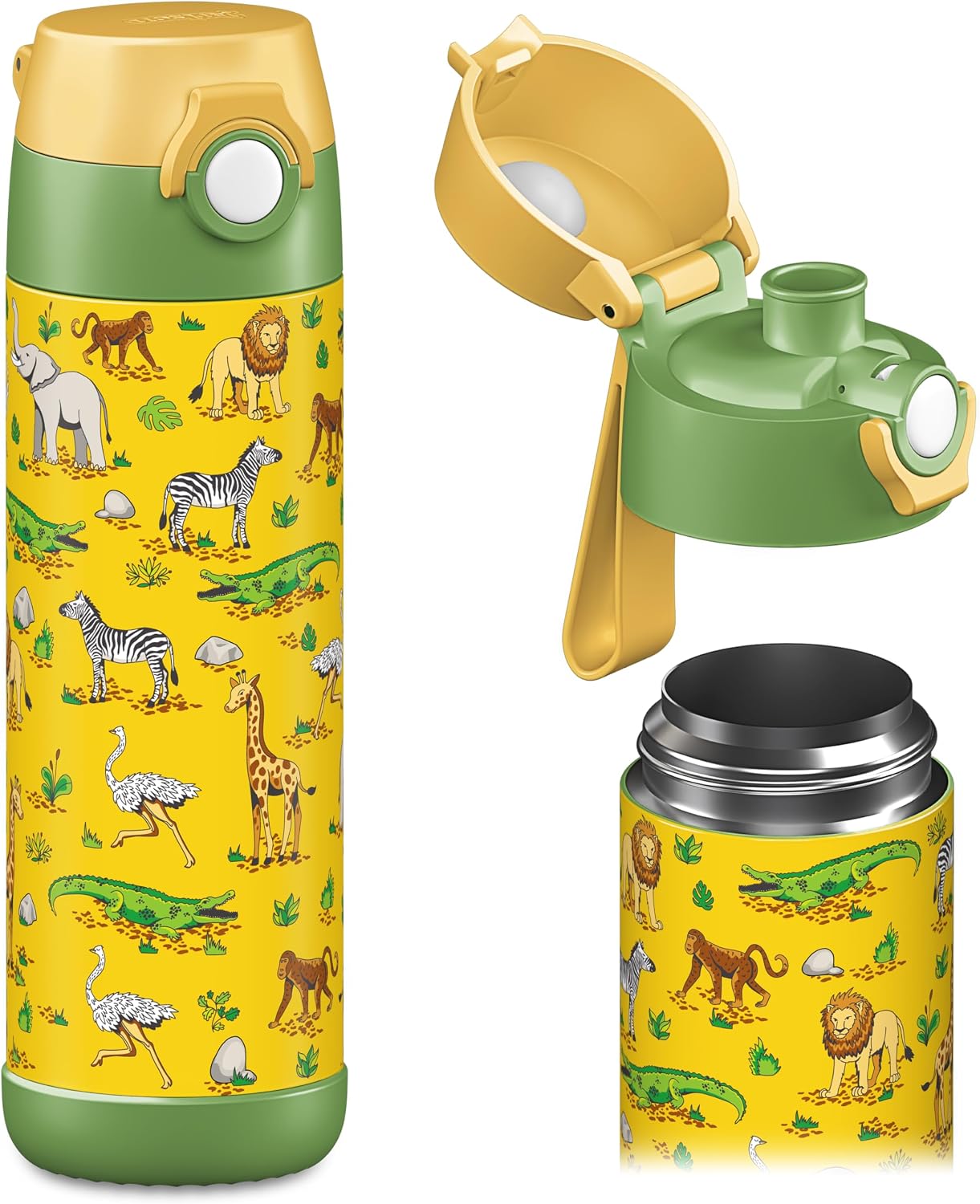 Detalle de Jarlson Borraccia Termica Bambini 500ml Mali: sicurezza, praticità e stile per scuola e sport