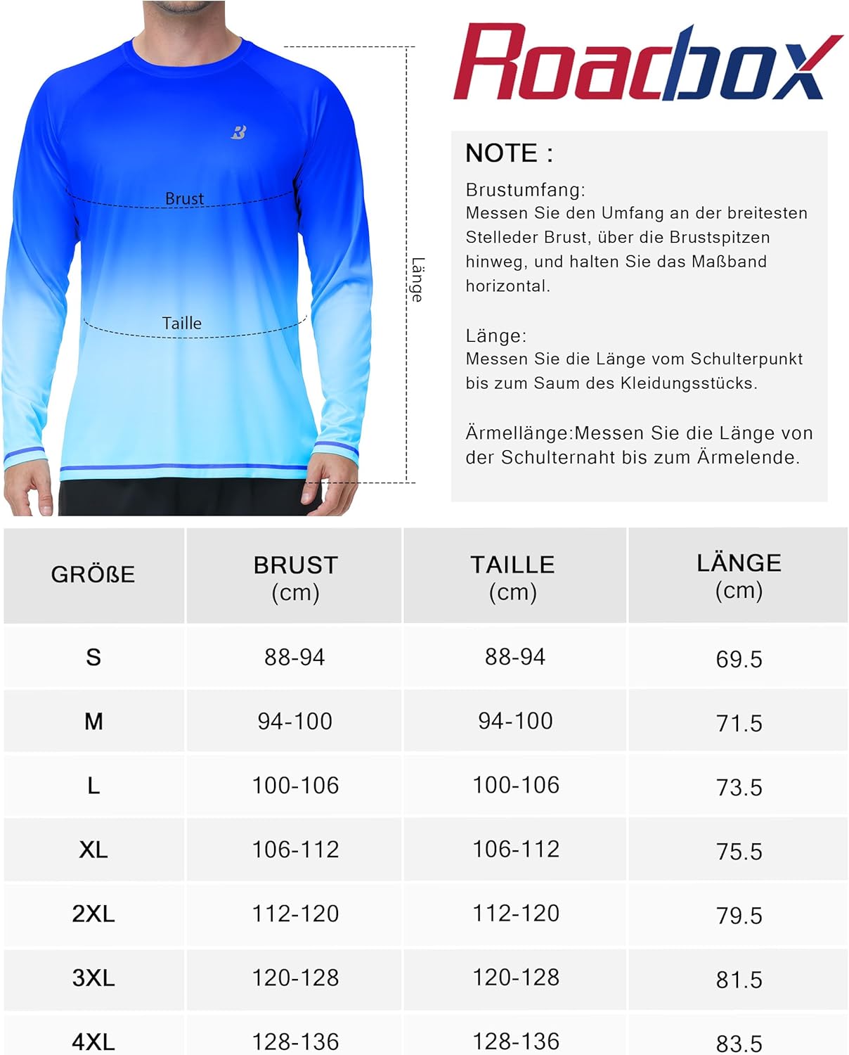 Thumbnail 6 de Roadbox Herren UV-Schutz Shirt UPF 50+ Rashguard Langarm - Schnelltrocknend & Leicht