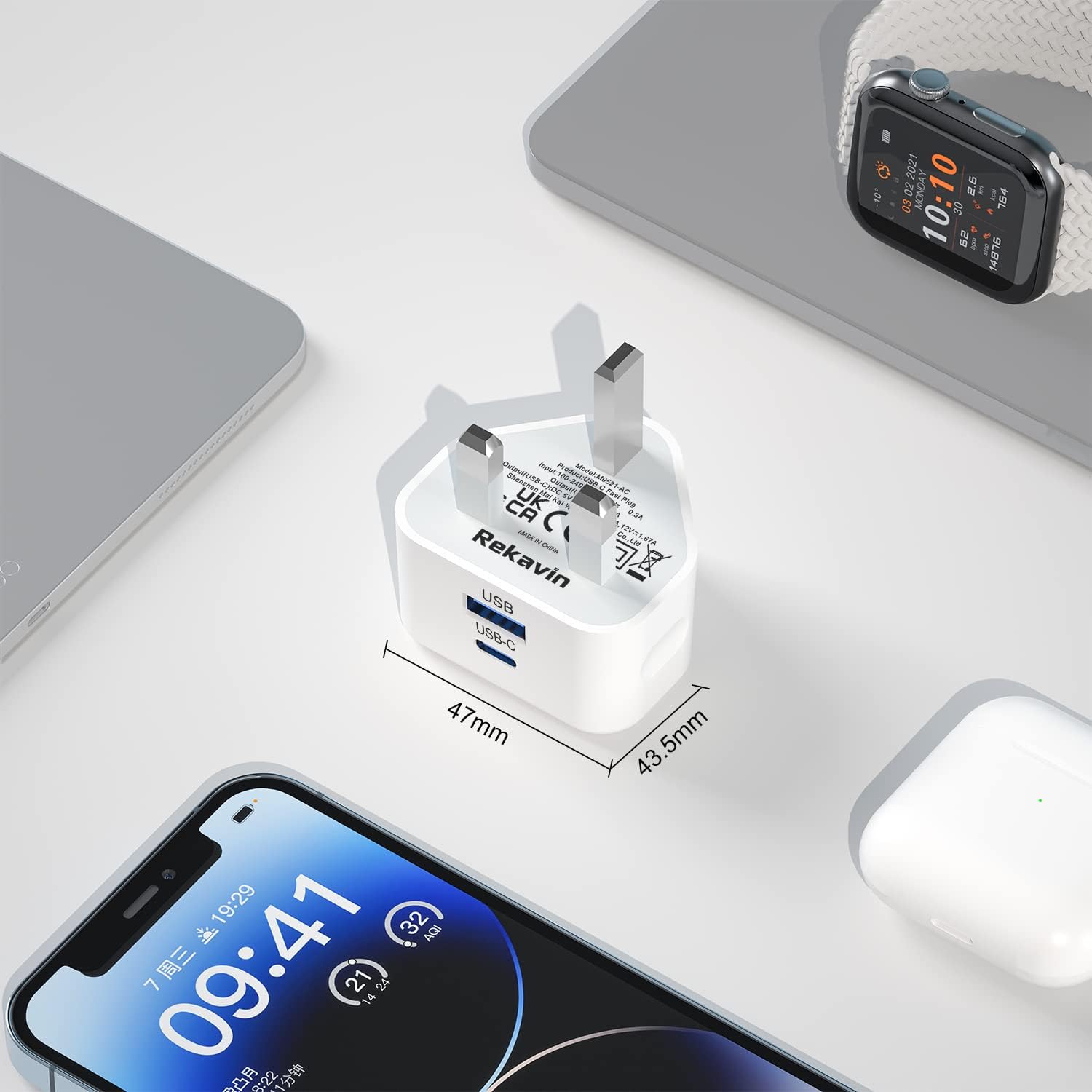 Thumbnail 2 de 20W USB C fast charge plug for iPhone