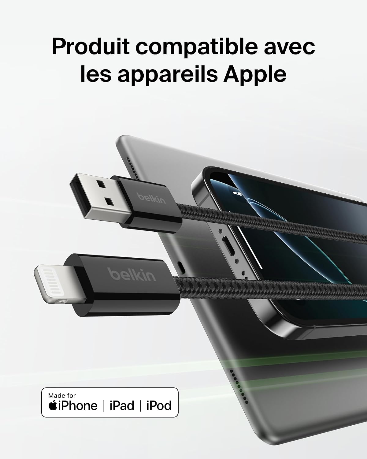 Detalle 2 de Belkin Pack de 2 Câbles Lightning 1,5 m