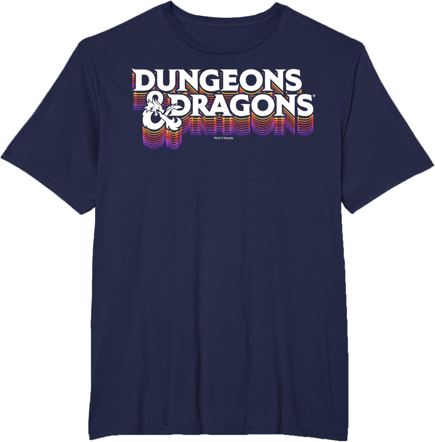 Detalle de Maglietta Dungeons & Dragons Retro Logo Stack – taglio classico, maniche doppia cucitura