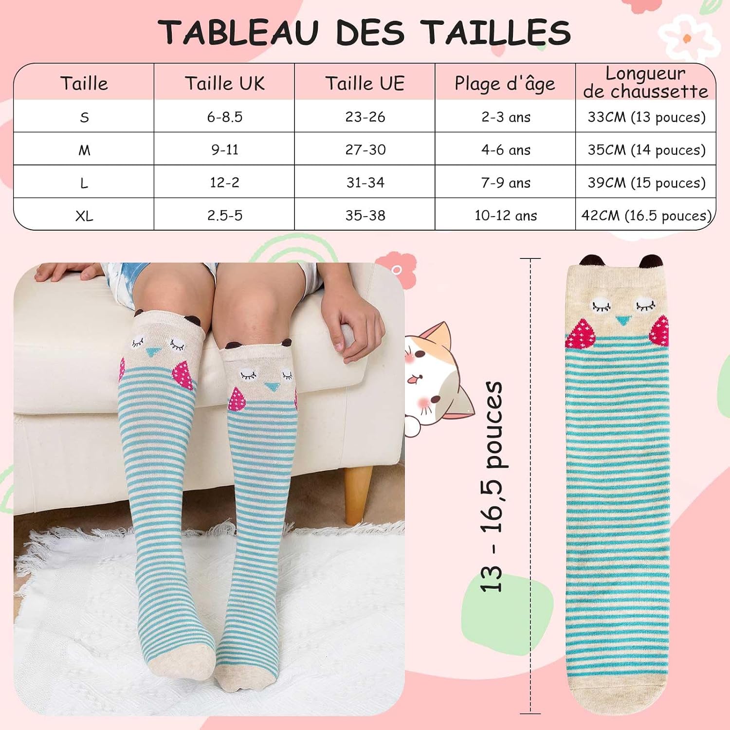 Detalle de LOFIR chaussettes hautes fille 5 paires