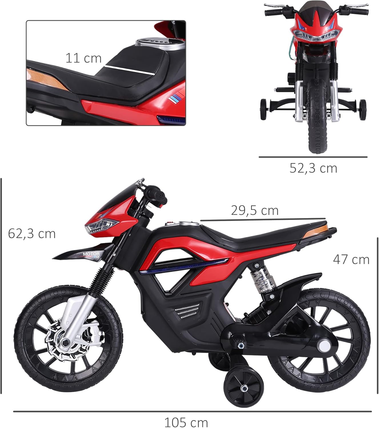 Thumbnail 6 de HOMCOM Moto électrique 25 W pour enfants