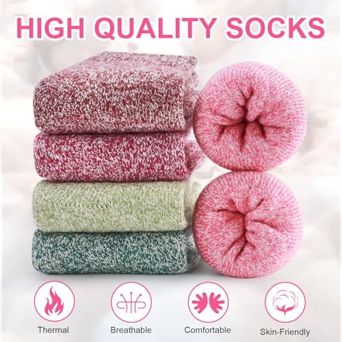 Detalle 1 de Airabc Thermal Winter Socks for Women, 5 Pairs in a Cotton and Wool Blend