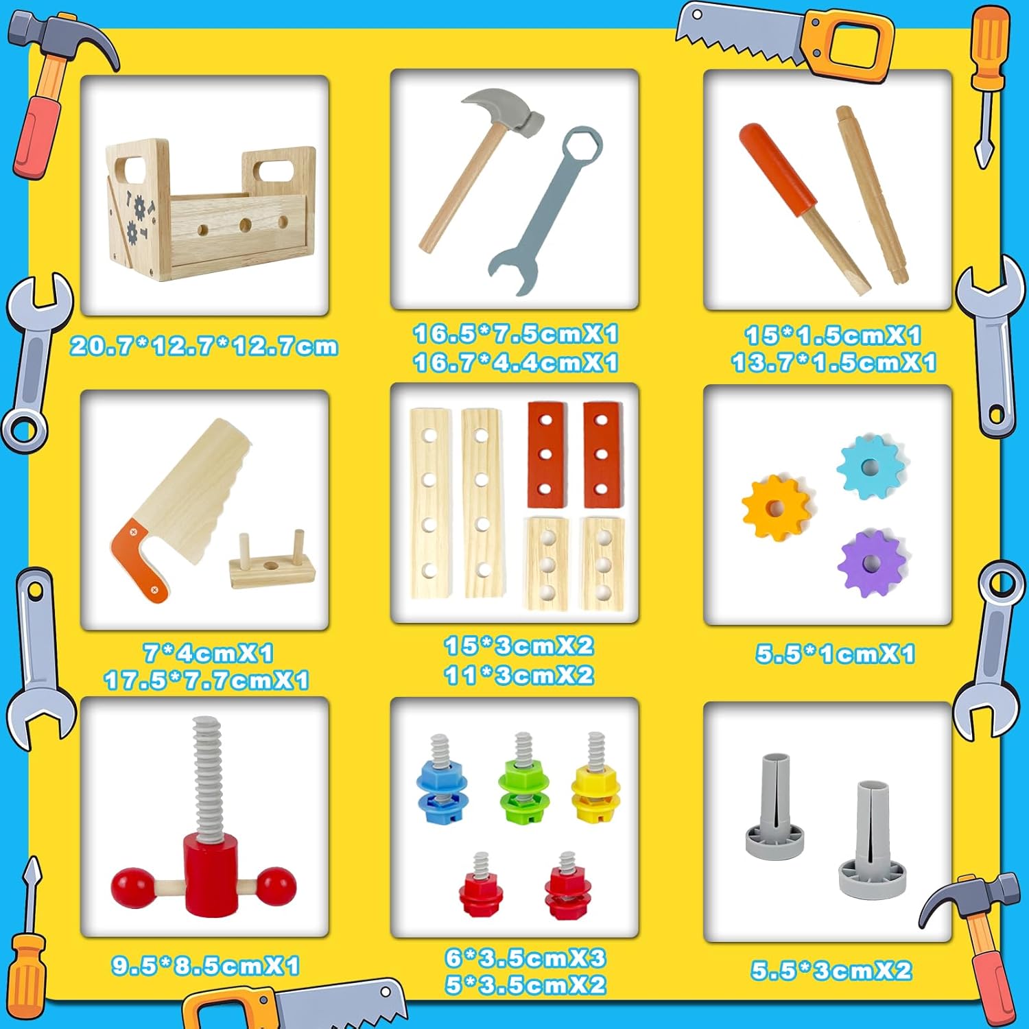 Thumbnail 1 de MonteSpi Cassetta Attrezzi in Legno per Bambini – 29 pezzi Montessori, età 3+
