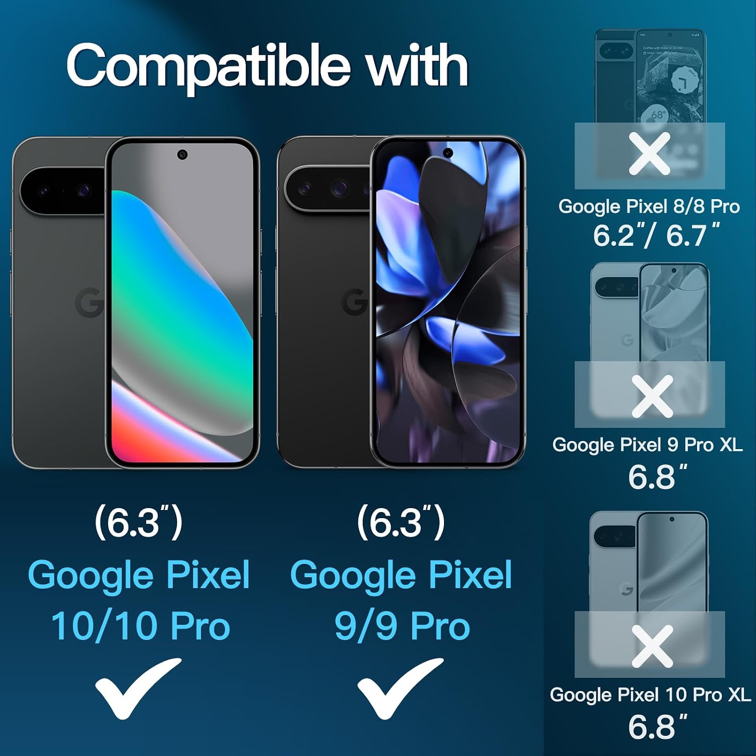 Detalle 2 de JETech Screen Protector for Google Pixel 10 — 3-pack