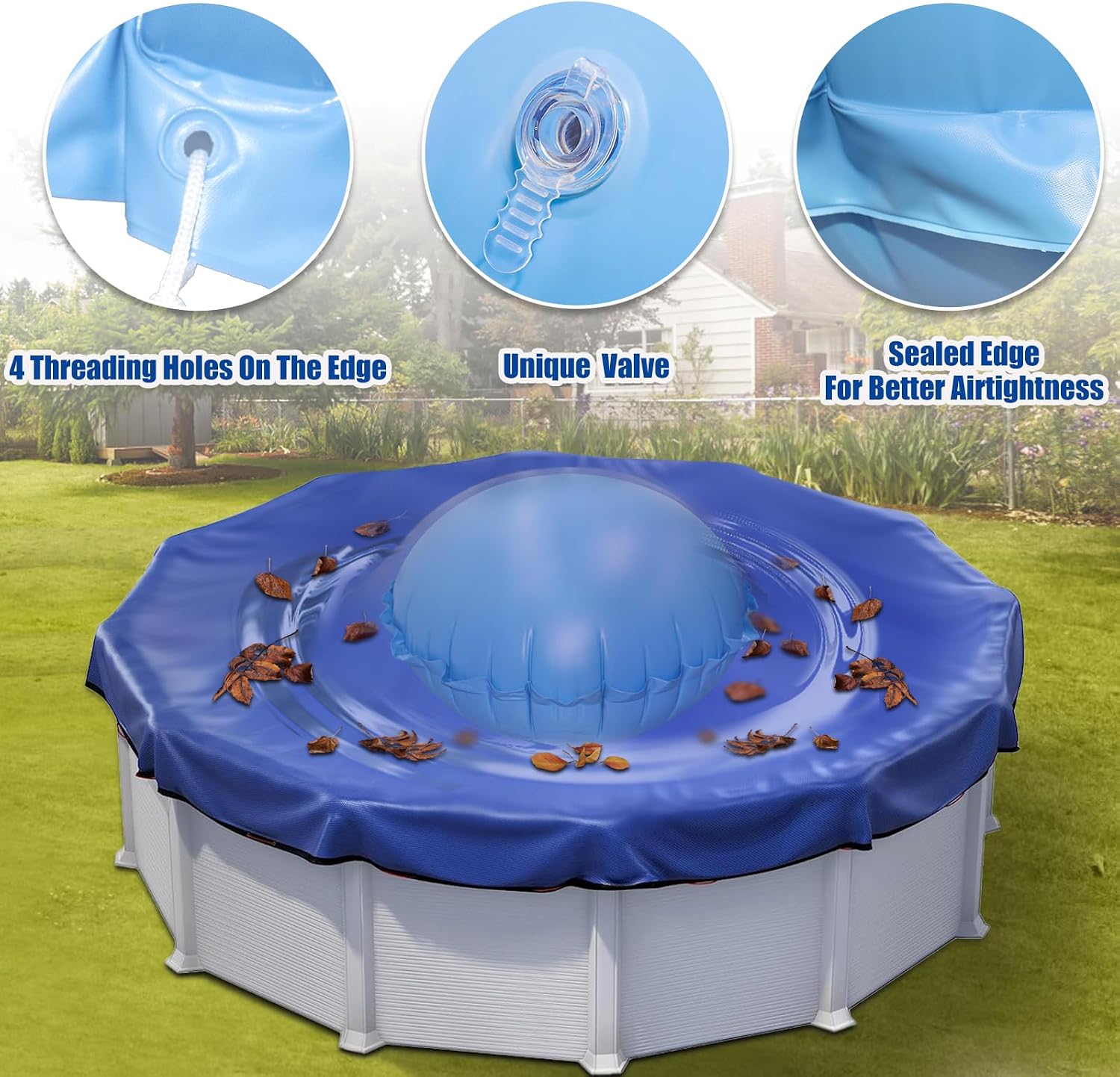 Detalle de HOMSHIAM Above-Ground Pool Pillow, 5 ft