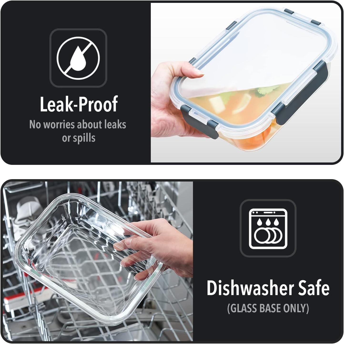 Detalle 2 de Glass Storage Containers 10 Pack with Lids 🍱