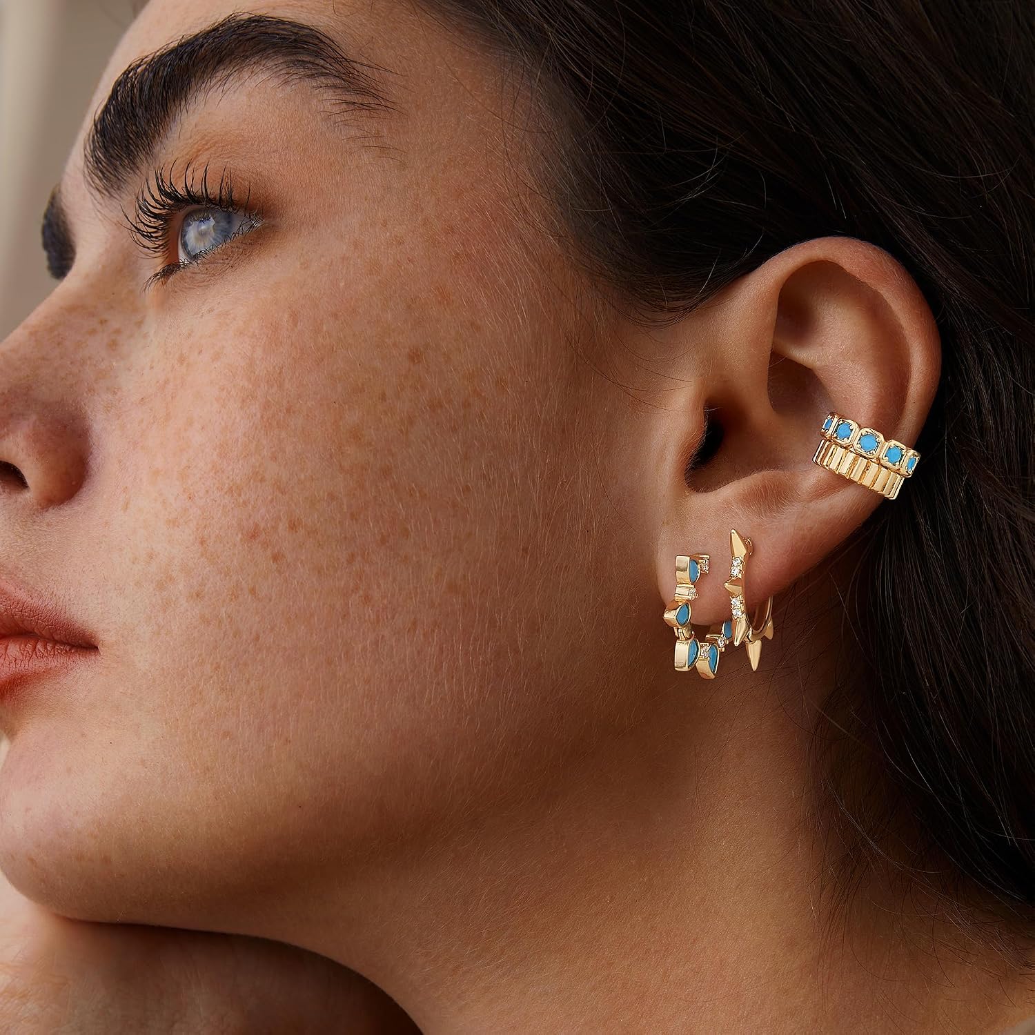 Detalle de FETTERO Ear Cuff Earrings, 14K Gold Plated