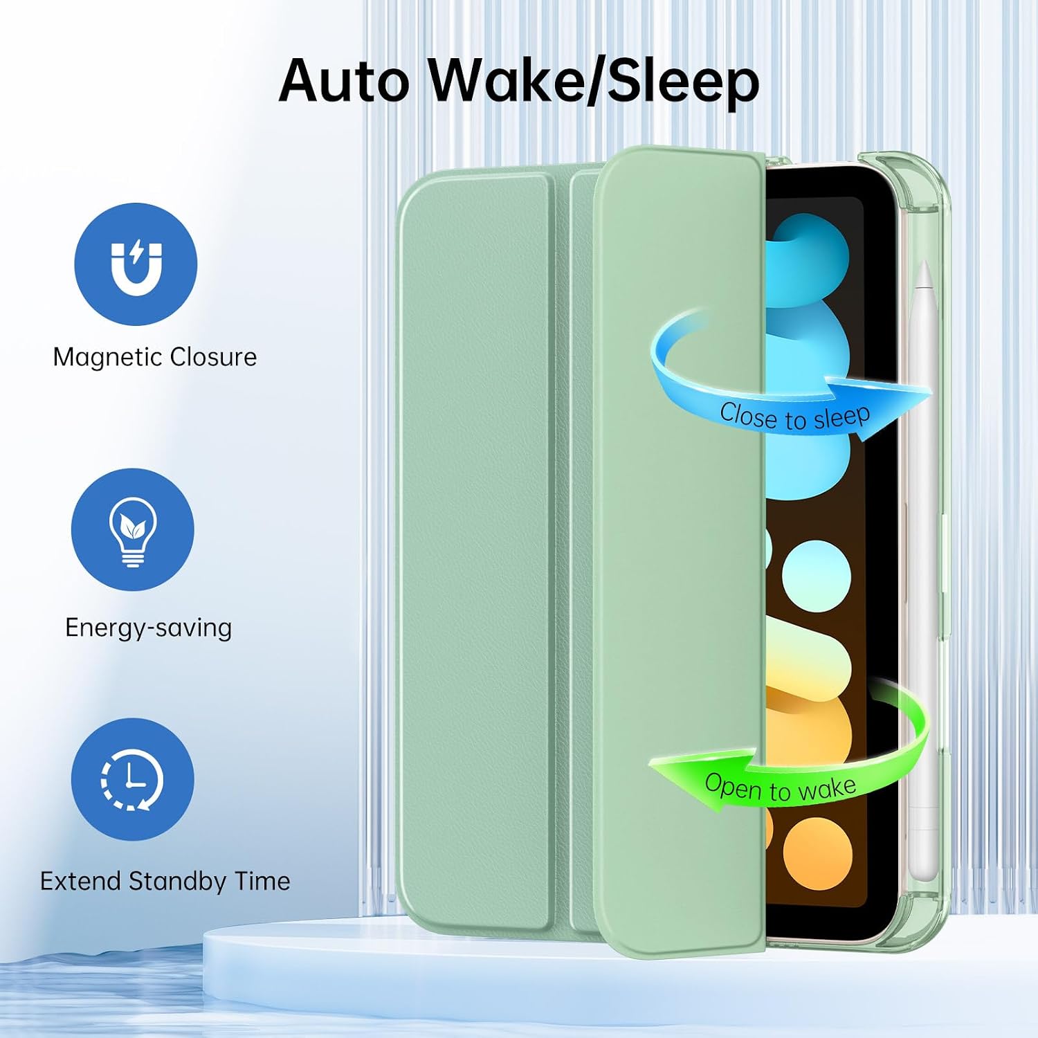 Thumbnail 6 de MoKo iPad mini Case for 7th/6th Gen, Pencil Holder, Agave Green