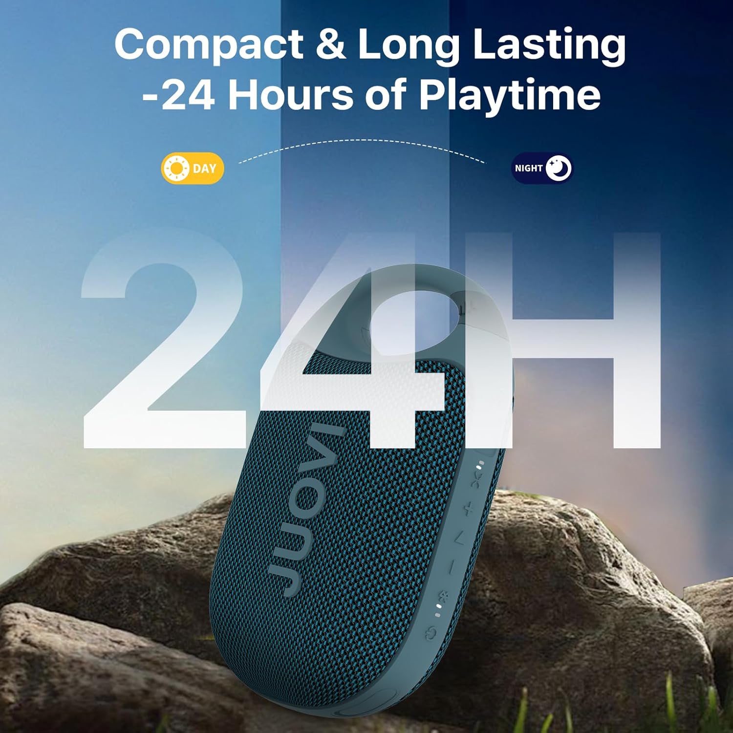 Detalle de JUOVI Clip Bluetooth Waterproof Speaker 24H playtime 🔊