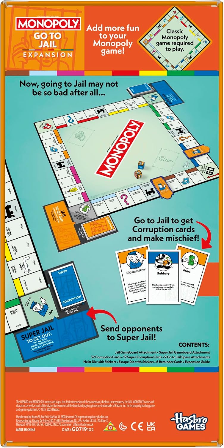Detalle de Monopoly Go to Jail Expansion (Classic Monopoly required) – English Version
