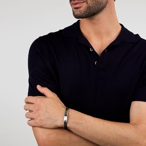 Thumbnail 3 de Maserati Bracelet Homme en Acier et Cuir Recyclé, Collection RECYCLED LEATHER