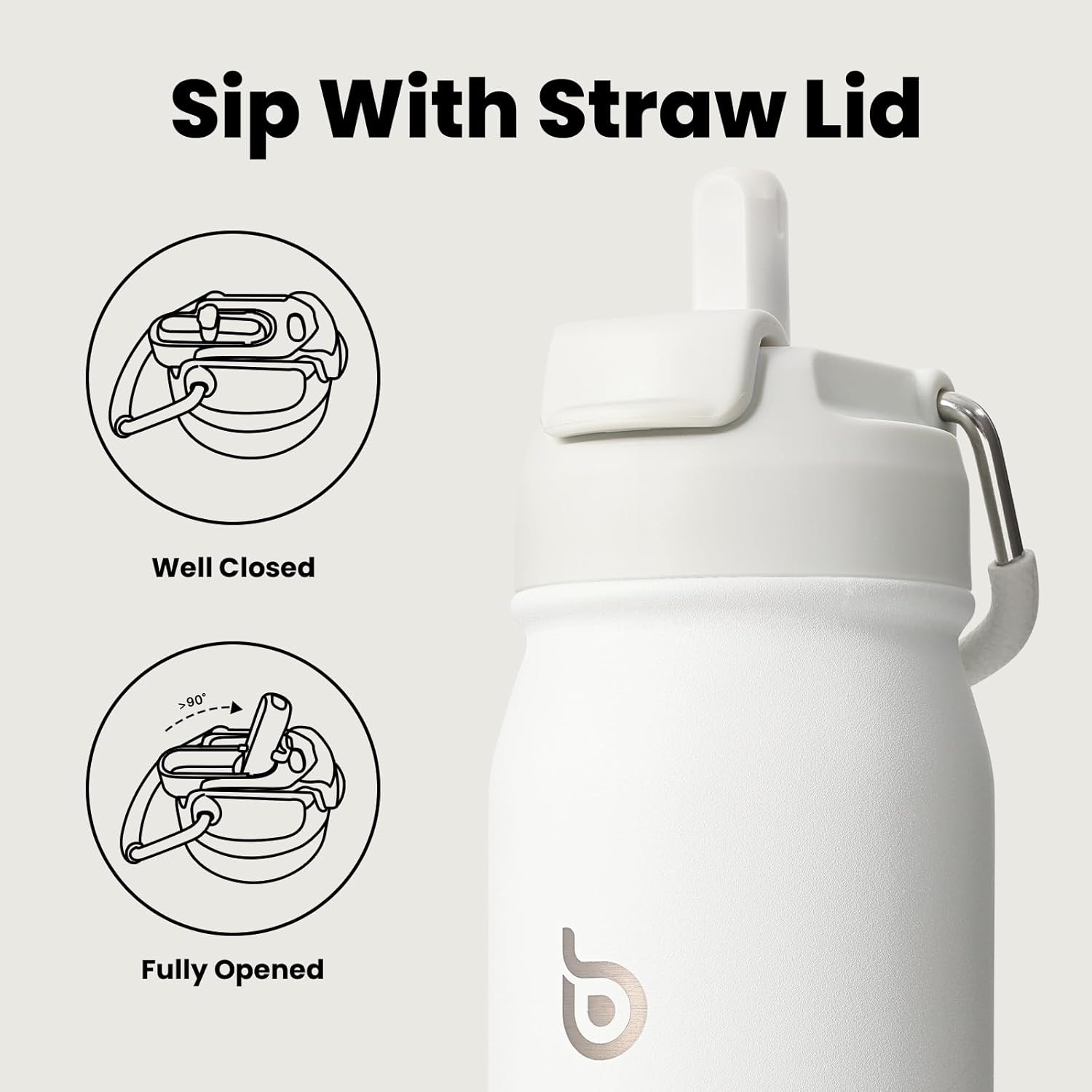 Thumbnail 1 de BOTTLE BOTTLE insulated stainless steel water bottle (700ml/24oz) with straw and adjustable lid