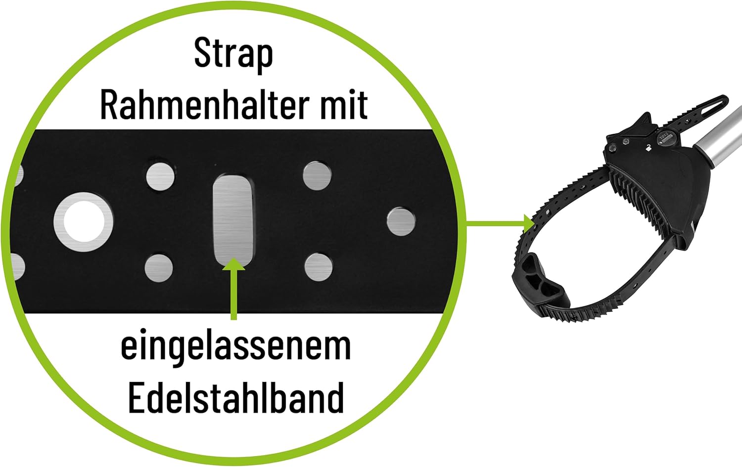Thumbnail 5 de Strap Rahmenhalter lang Ø 25+30mm, Schwarz/Silber – EUFAB