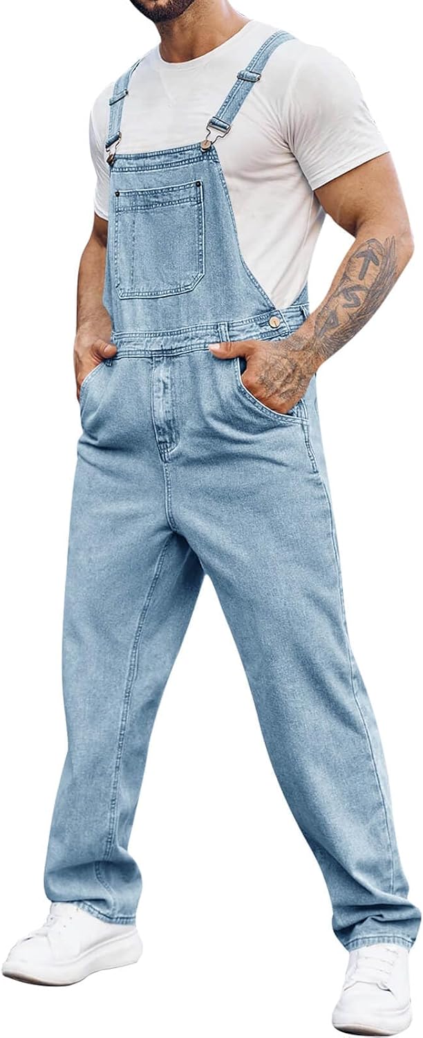 Detalle de Runcati Herren Denim Latzhose Jeans Arbeitshose Jumpsuit