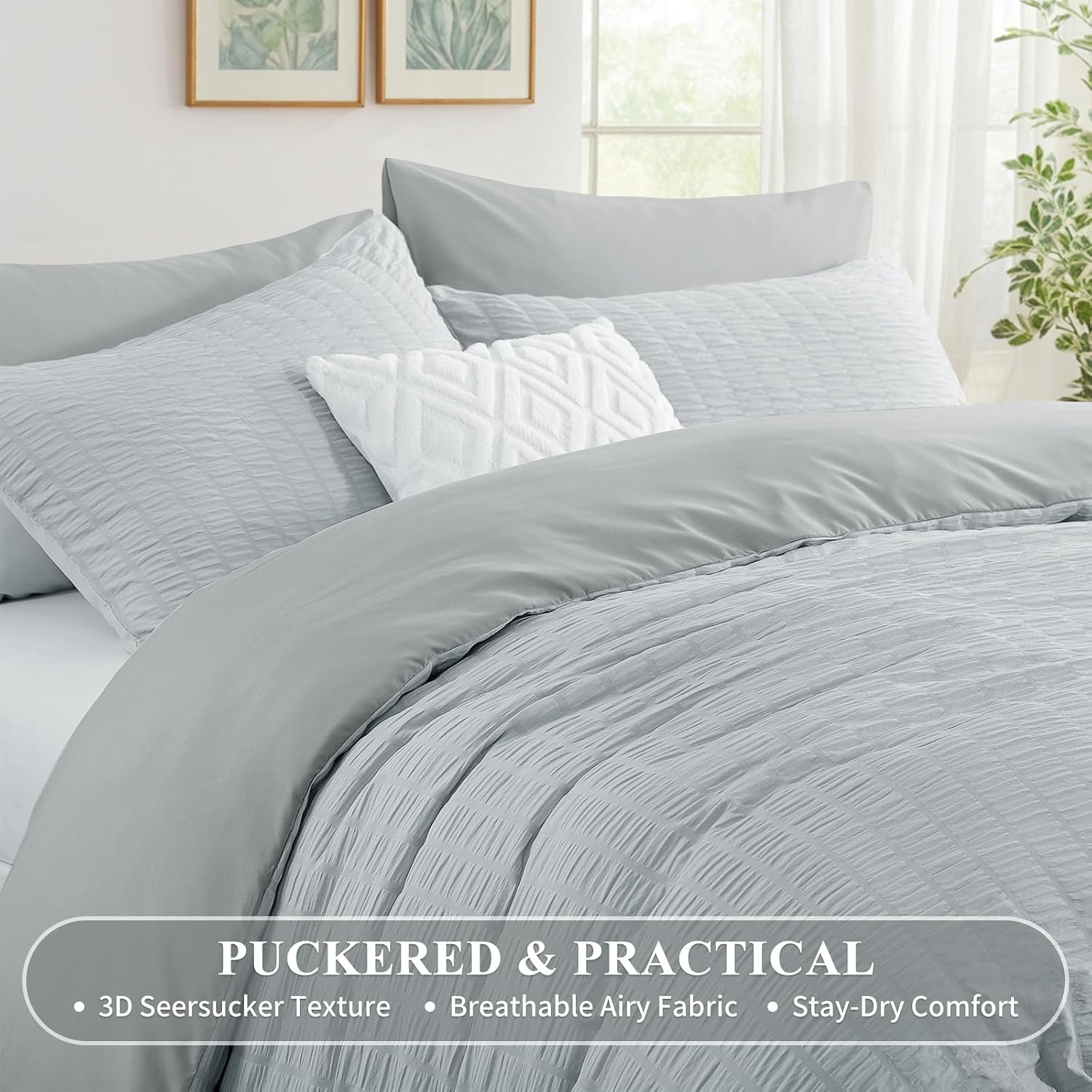 Thumbnail 3 de Aisbo King Size Seersucker Duvet Cover 230×220cm