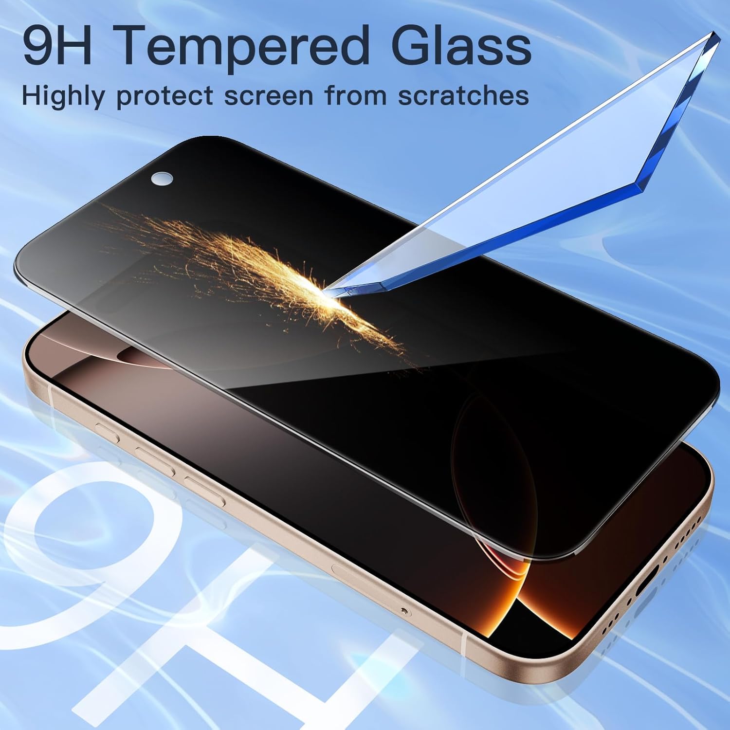 Thumbnail 4 de JETech Privacy Screen Protector for iPhone 16 Pro Max (6.9-inch) anti-spy tempered glass, 2-pack