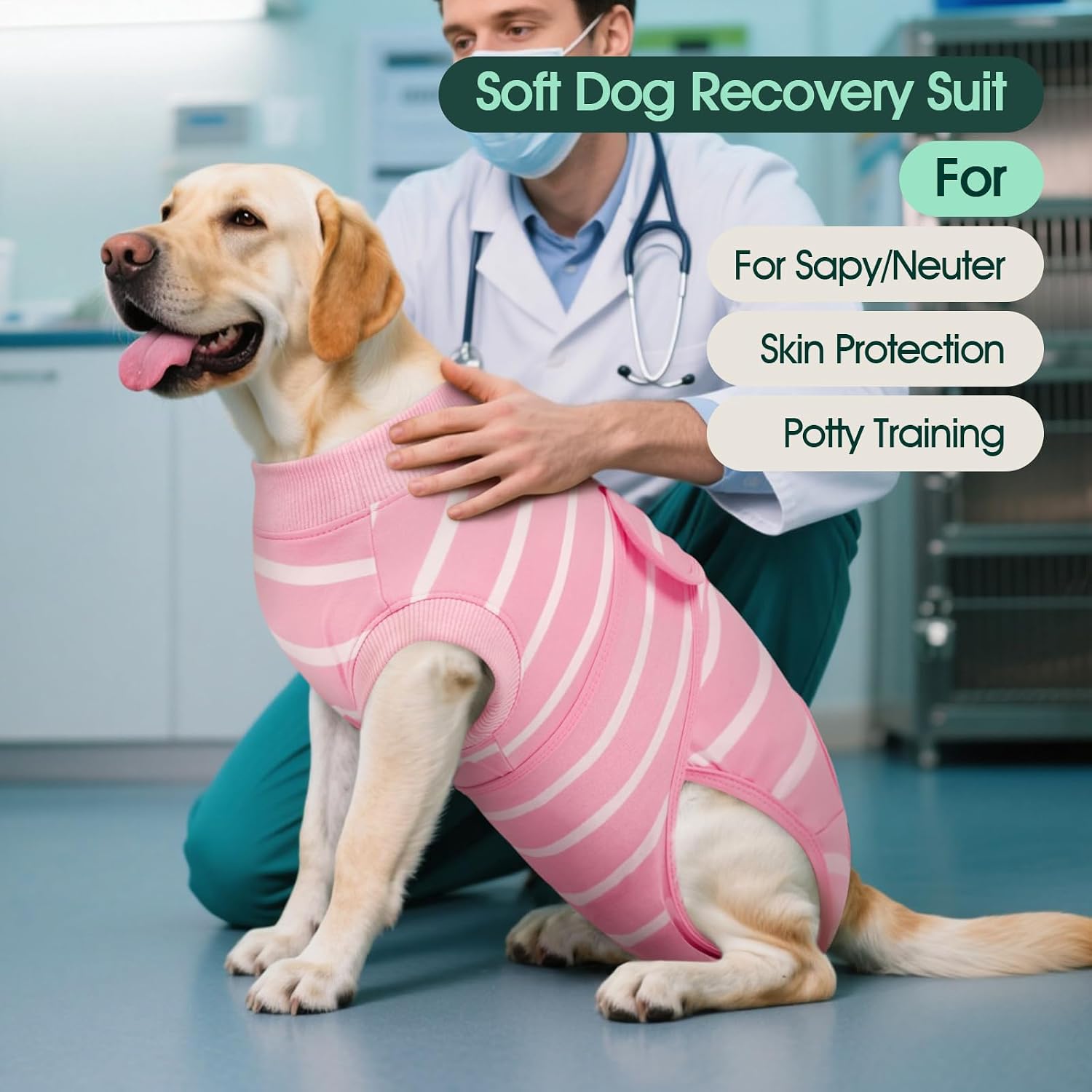 Thumbnail 5 de Kuoser Combinaison de récupération pour chien après chirurgie – tailles XS à XXL