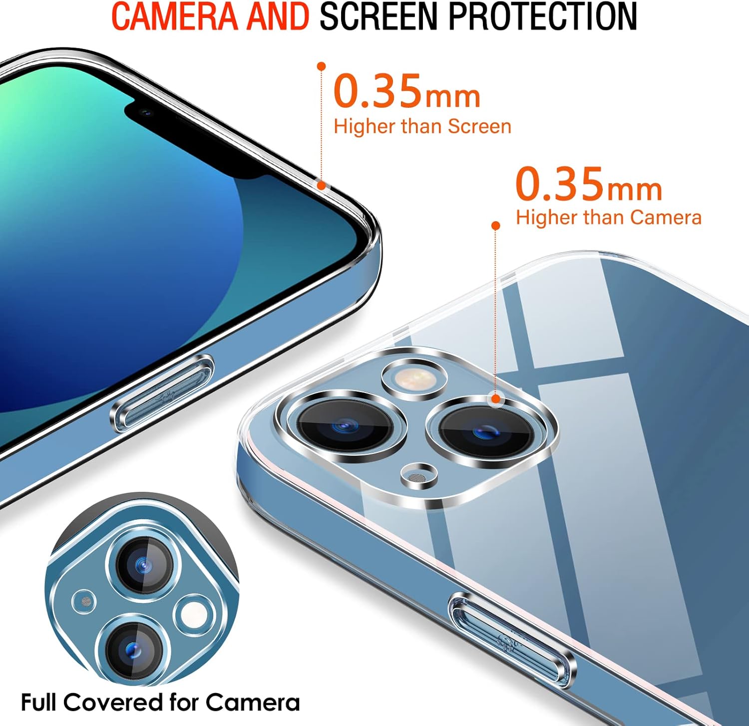 Thumbnail 3 de ivoler Transparent Soft TPU Case for iPhone 13 (6.1-inch) + 3-Pack Glass Screen Protectors