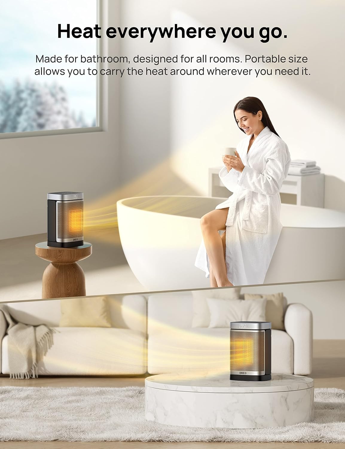 Thumbnail 5 de DREO DR-HSH004A Silver Portable Ceramic Space Heater, 1500W with ALCI Plug