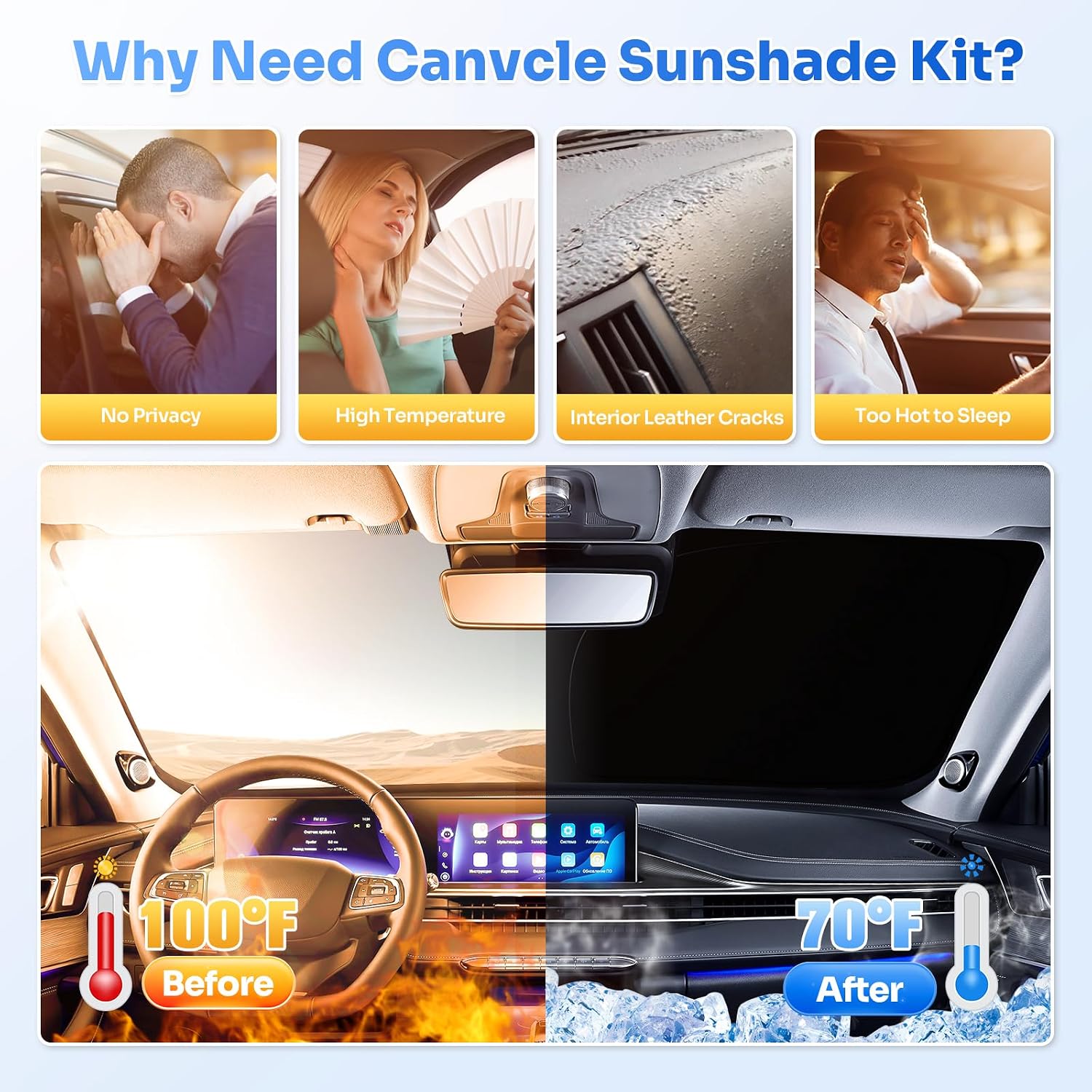 Detalle de Canvcle Window Shades for 2022–2026 GMC Hummer EV Pickup, 6-Piece Set