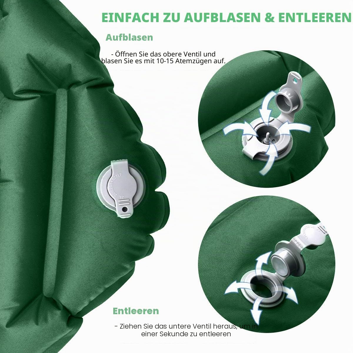 Detalle de Sundom Isomatte Camping Outdoor Ultralight – wasserdichte, faltbare Luftmatratze 190 × 59 × 6 cm