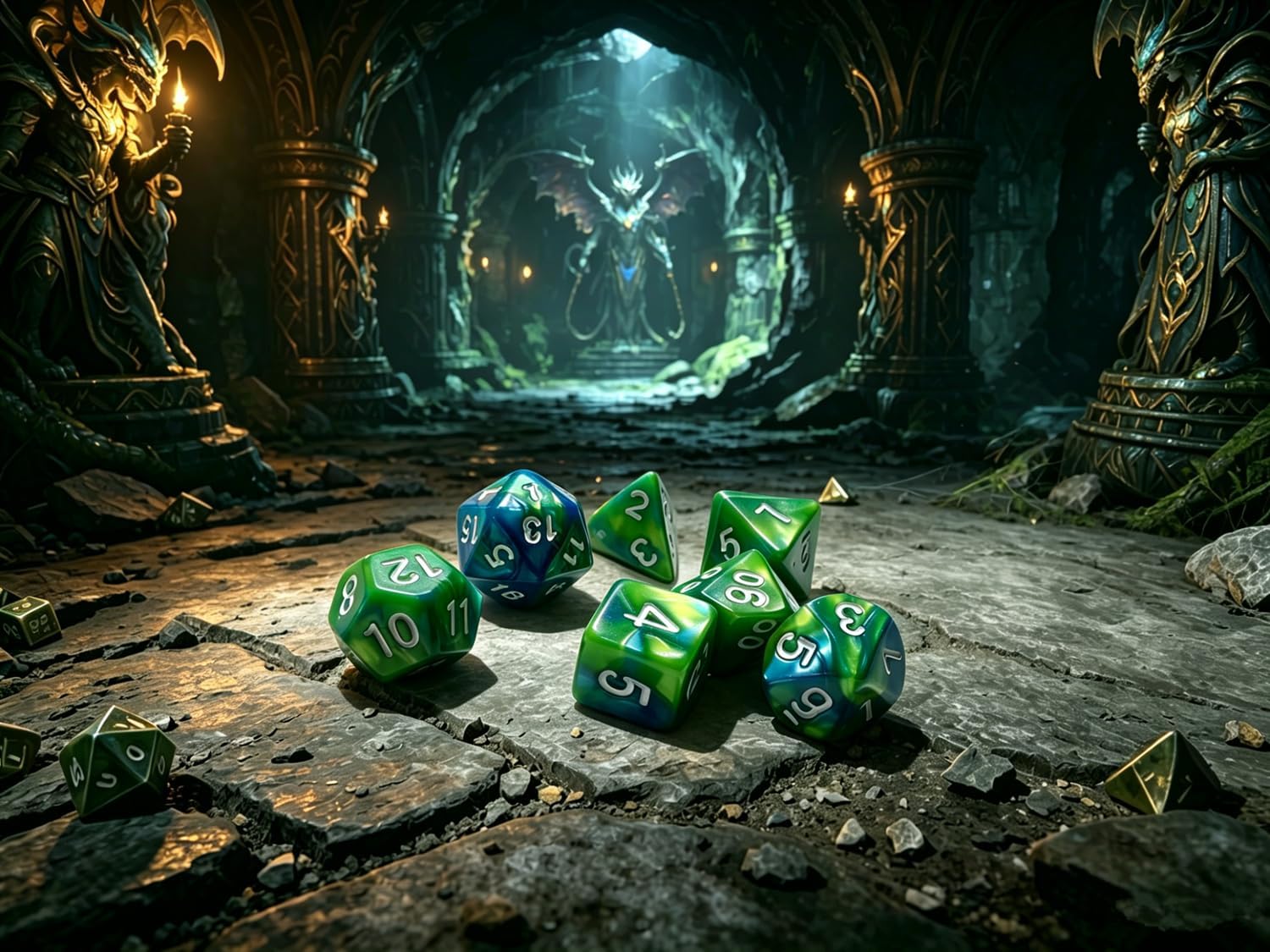 Detalle de Polyhedral DND Dice Set 42‑Piece 6 Pack