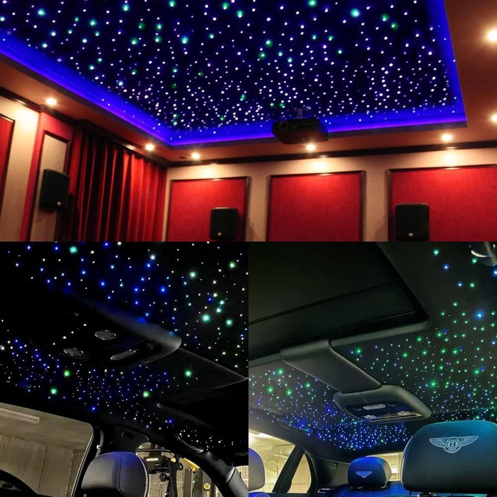 Thumbnail 1 de 32W Twinkle Starlight Headliner Light (1,000pcs) LED Fibre Optic Star Effect Kit with APP/Remote, Sound Sync