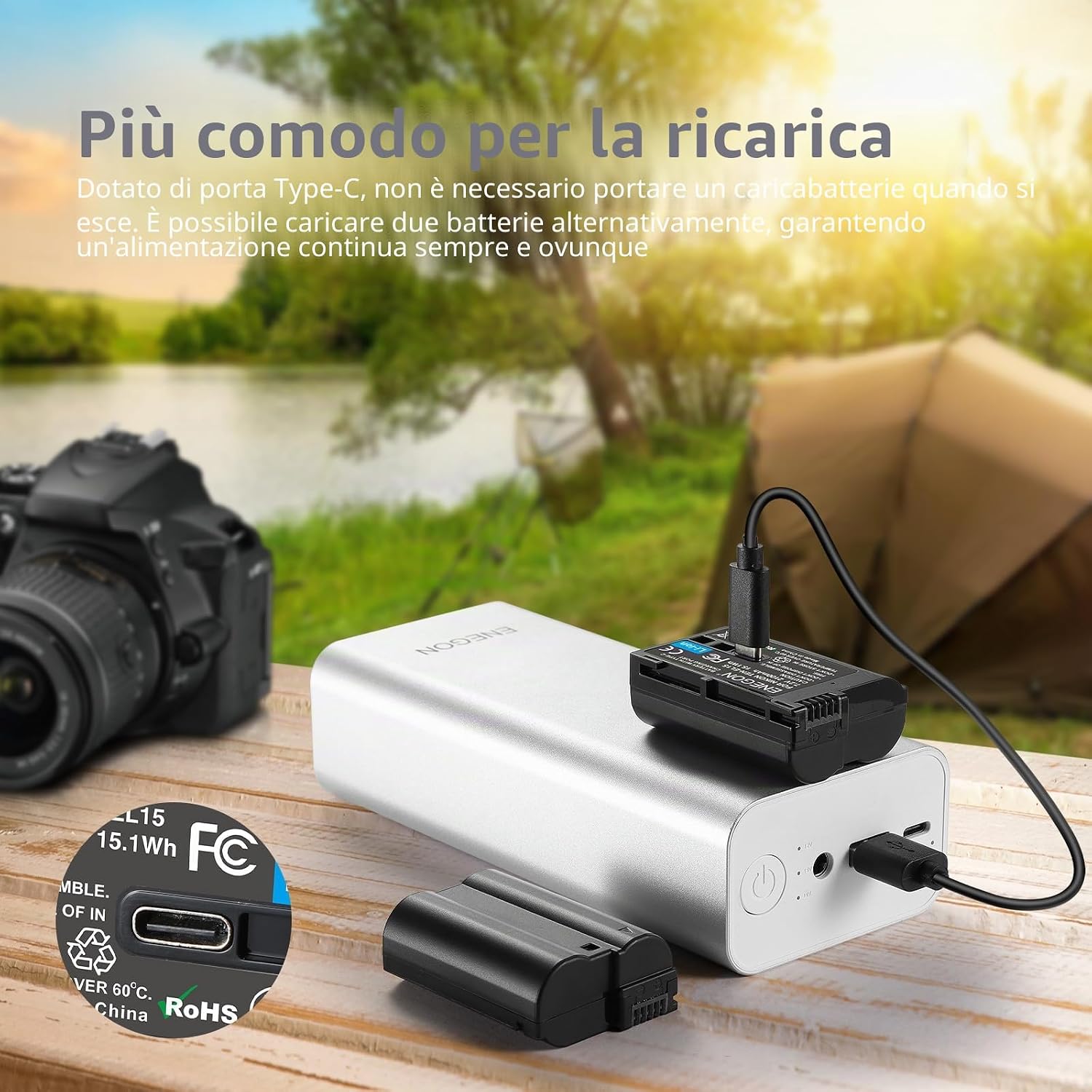 Detalle 2 de ENEGON EN-EL15 Batteria di ricambio 2100mAh per fotocamere