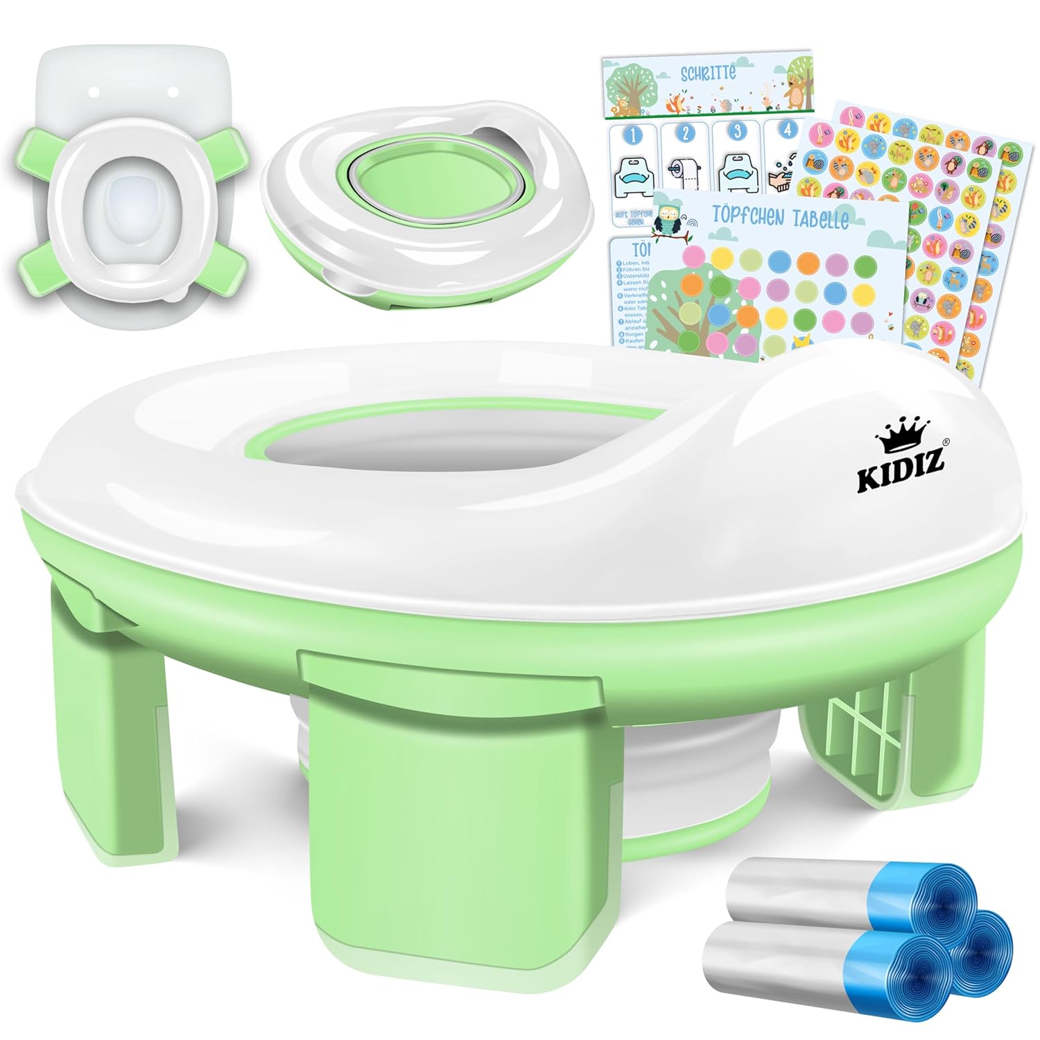 KIDIZ Toilettensitz Kinder 3‑in‑1 Töpfchentrainer