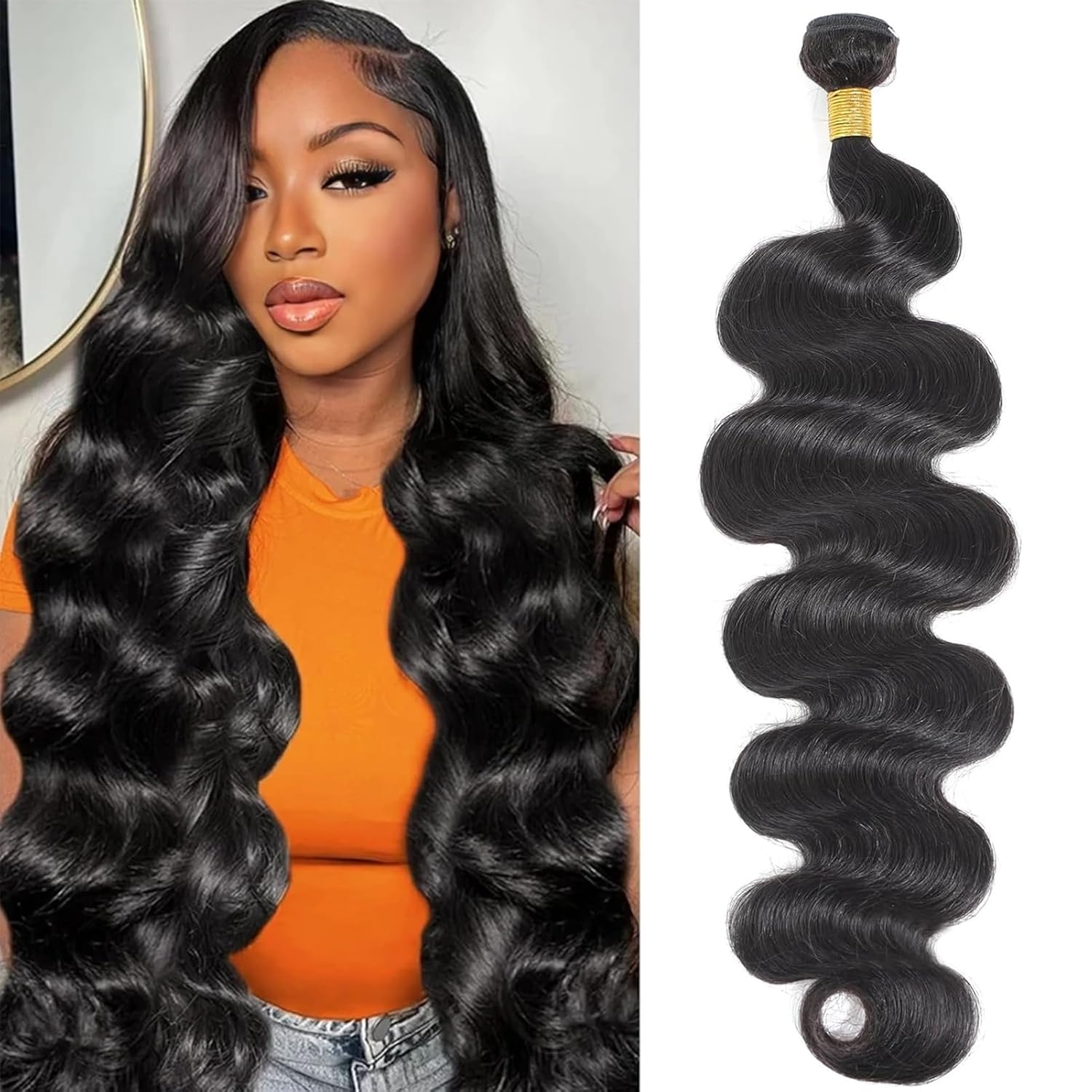 Thumbnail 6 de 12A Human Hair Bundles 13x4 HD Frontal